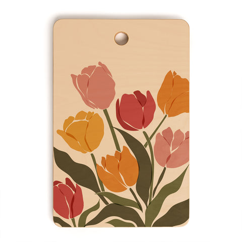 Cuss Yeah Designs Abstract Tulips Cutting Board Rectangle