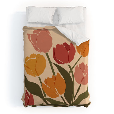 Cuss Yeah Designs Abstract Tulips Duvet Cover