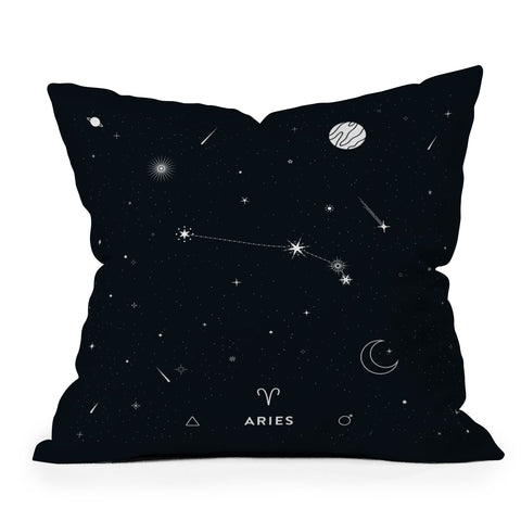 Cuss Yeah Designs Aries Star Constellation Outdoor Throw Pillow