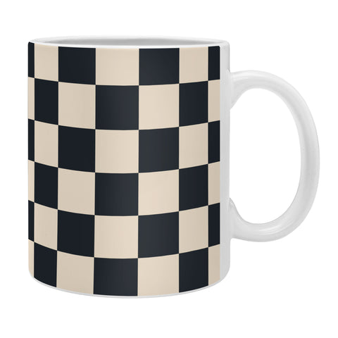 Cuss Yeah Designs Black Cream Checker Pattern Coffee Mug