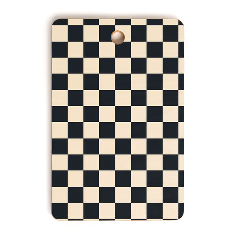 Cuss Yeah Designs Black Cream Checker Pattern Cutting Board Rectangle