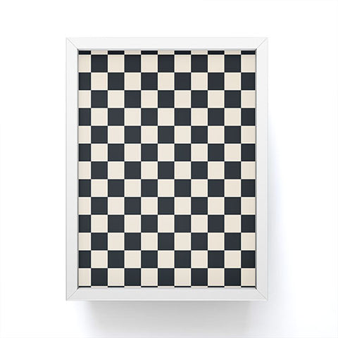 Cuss Yeah Designs Black Cream Checker Pattern Framed Mini Art Print