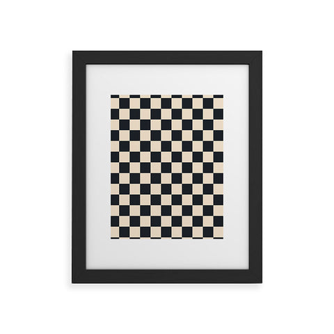 Cuss Yeah Designs Black Cream Checker Pattern Framed Art Print