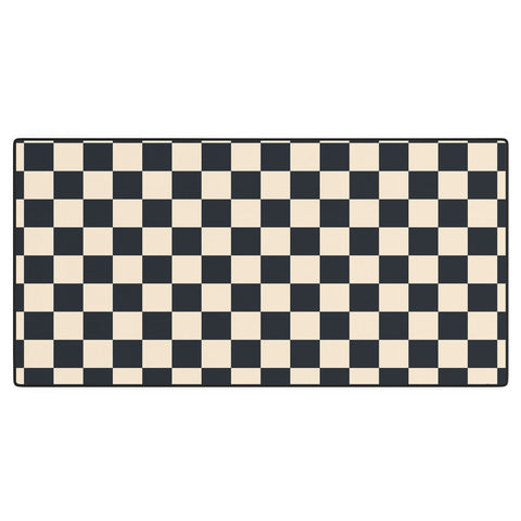 Cuss Yeah Designs Black Cream Checker Pattern Desk Mat