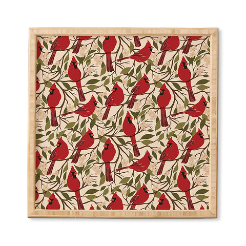 Cuss Yeah Designs Cardinals on Blossoming Tree Framed Wall Art Havenly