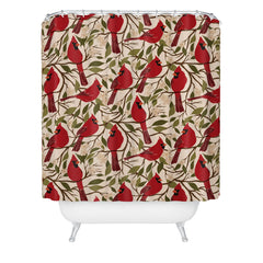 Cuss Yeah Designs Cardinals on Blossoming Tree Shower Curtain Havenly