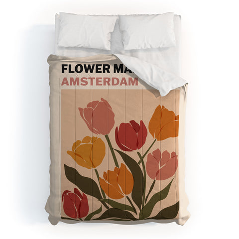 Cuss Yeah Designs Flower Market Amsterdam Comforter
