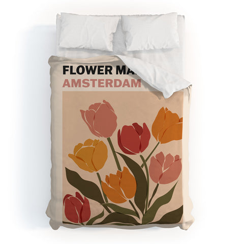 Cuss Yeah Designs Flower Market Amsterdam Duvet Cover