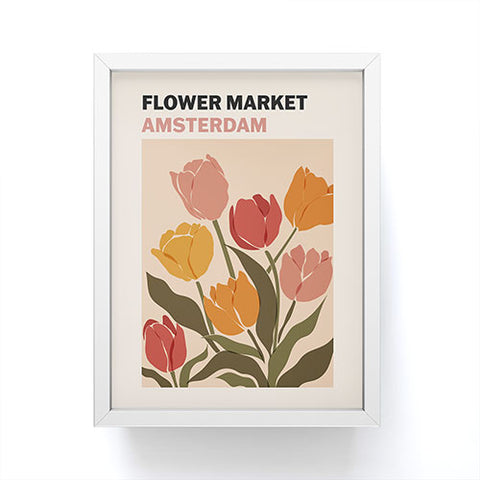 Cuss Yeah Designs Flower Market Amsterdam Framed Mini Art Print