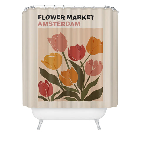 Cuss Yeah Designs Flower Market Amsterdam Shower Curtain