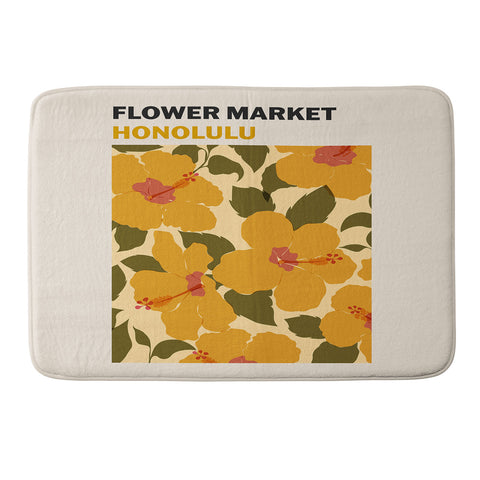 Cuss Yeah Designs Flower Market Honolulu Memory Foam Bath Mat