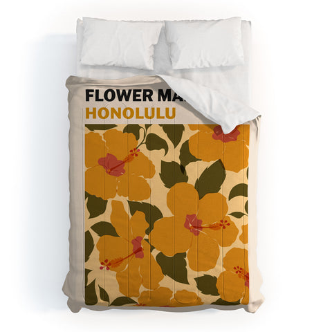 Cuss Yeah Designs Flower Market Honolulu Comforter