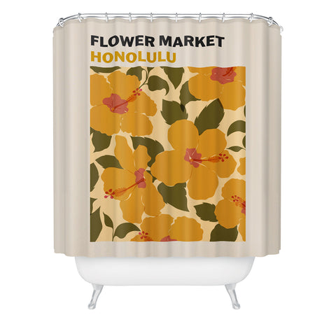 Cuss Yeah Designs Flower Market Honolulu Shower Curtain