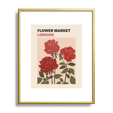 Cuss Yeah Designs Flower Market London UK Metal Framed Art Print