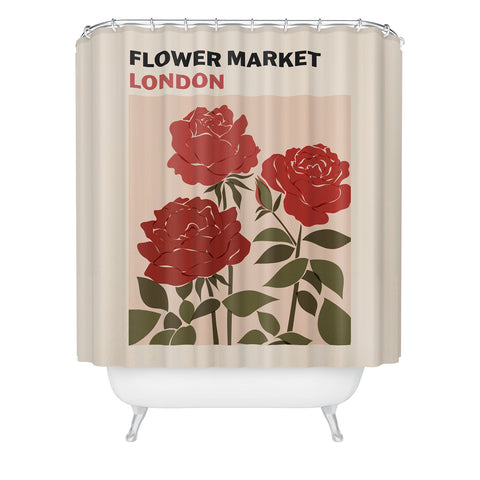 Cuss Yeah Designs Flower Market London UK Shower Curtain
