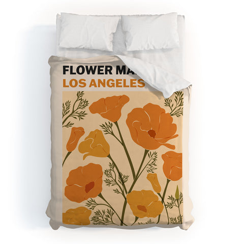 Cuss Yeah Designs Flower Market Los Angeles Duvet Cover
