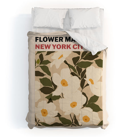 Cuss Yeah Designs Flower Market NYC Comforter