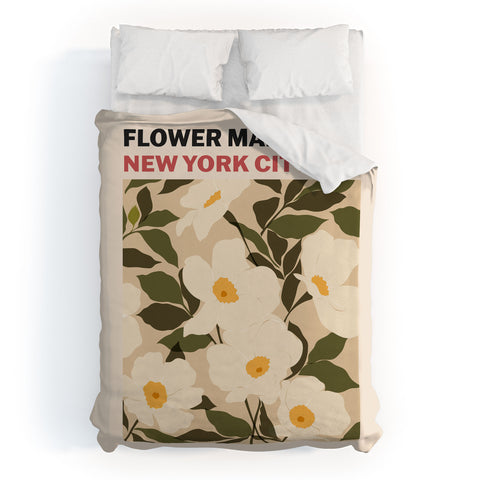 Cuss Yeah Designs Flower Market NYC Duvet Cover
