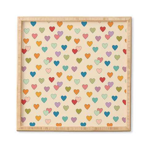Cuss Yeah Designs Groovy Multicolored Hearts Framed Wall Art