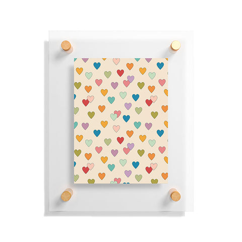 Cuss Yeah Designs Groovy Multicolored Hearts Floating Acrylic Print