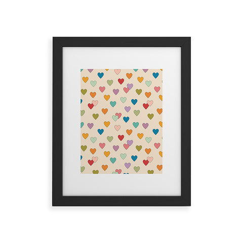 Cuss Yeah Designs Groovy Multicolored Hearts Framed Art Print