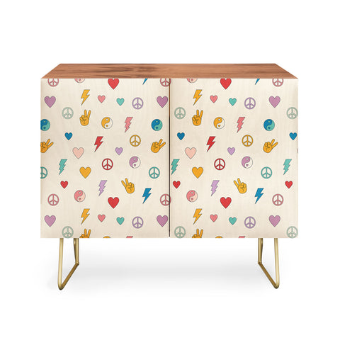 Cuss Yeah Designs Groovy Peace and Love Credenza
