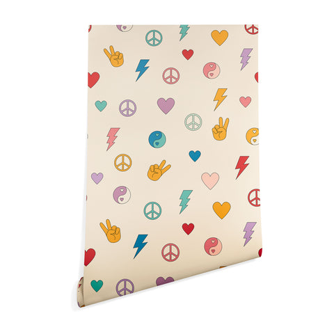 Cuss Yeah Designs Groovy Peace and Love Wallpaper
