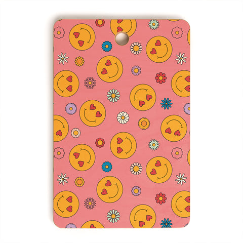 Cuss Yeah Designs Heart Eyes Smiley Face Cutting Board Rectangle