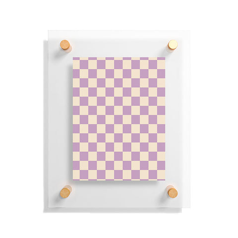 Cuss Yeah Designs Lavender Checker Pattern Floating Acrylic Print