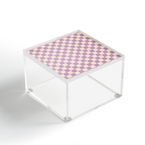 Cuss Yeah Designs Lavender Checker Pattern Acrylic Box