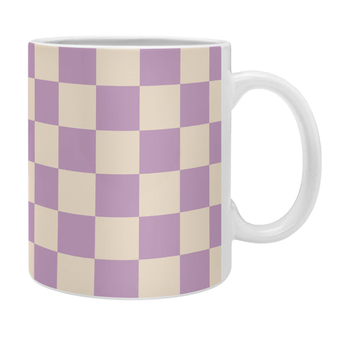 Cuss Yeah Designs Lavender Checker Pattern Coffee Mug
