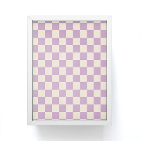 Cuss Yeah Designs Lavender Checker Pattern Framed Mini Art Print