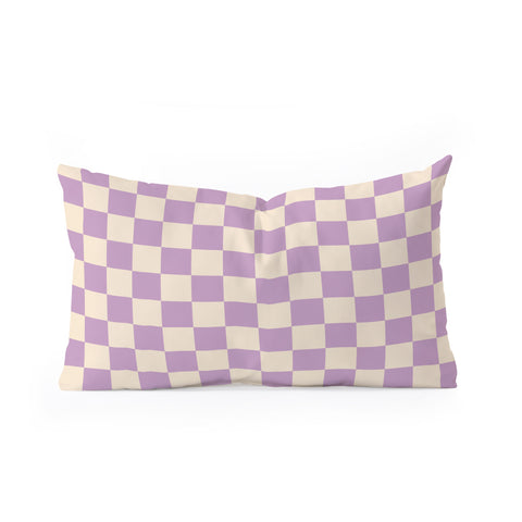 Cuss Yeah Designs Lavender Checker Pattern Oblong Throw Pillow