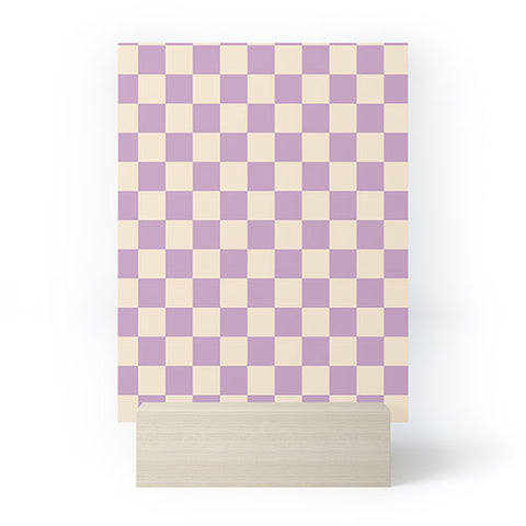 Cuss Yeah Designs Lavender Checker Pattern Mini Art Print