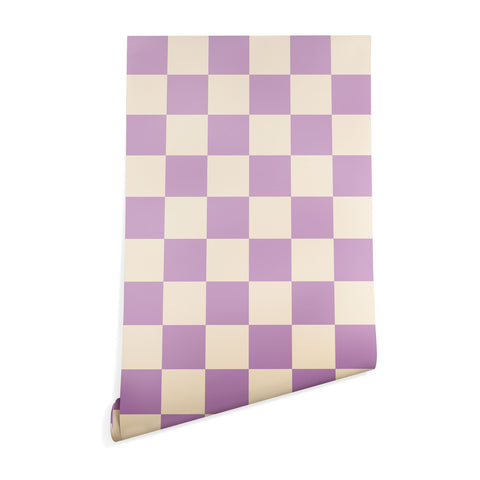 Cuss Yeah Designs Lavender Checker Pattern Wallpaper