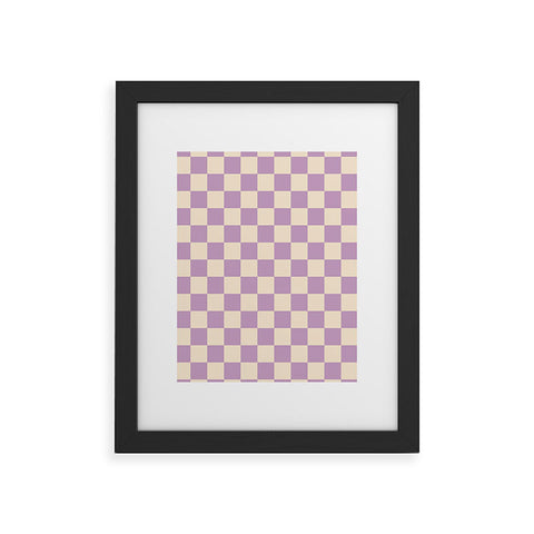 Cuss Yeah Designs Lavender Checker Pattern Framed Art Print