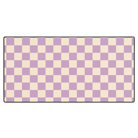 Cuss Yeah Designs Lavender Checker Pattern Desk Mat