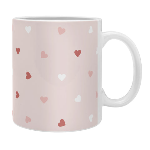 Cuss Yeah Designs Mini Red Pink and White Hearts Coffee Mug