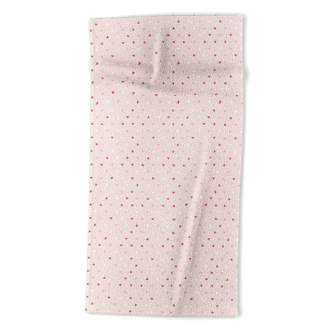 Cuss Yeah Designs Mini Red Pink and White Hearts Beach Towel