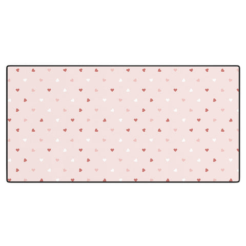 Cuss Yeah Designs Mini Red Pink and White Hearts Desk Mat