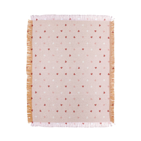 Cuss Yeah Designs Mini Red Pink and White Hearts Throw Blanket