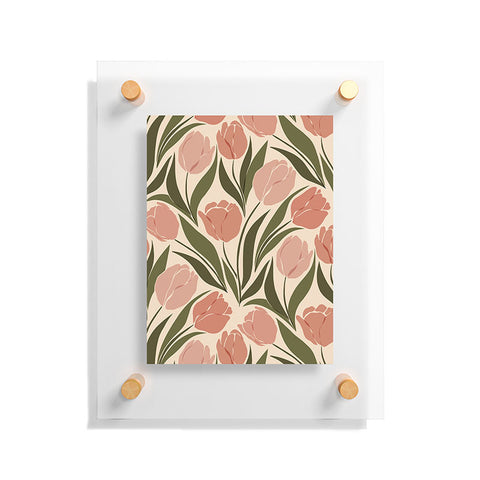 Cuss Yeah Designs Pink Tulip Field Floating Acrylic Print