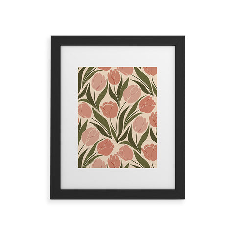 Cuss Yeah Designs Pink Tulip Field Framed Art Print