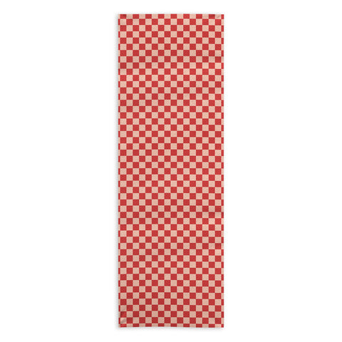Cuss Yeah Designs Red and Pink Checker Pattern Yoga Towel