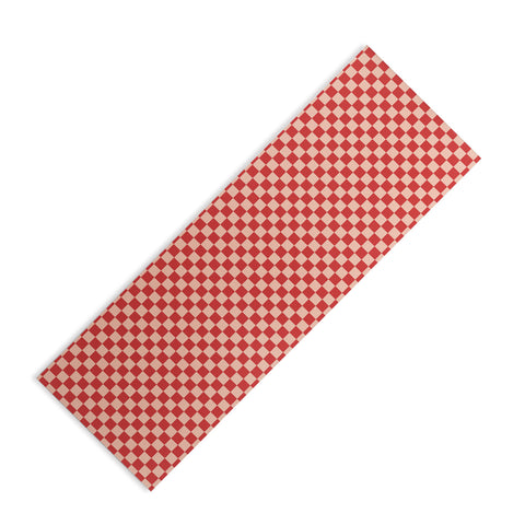 Cuss Yeah Designs Red and Pink Checker Pattern Yoga Mat