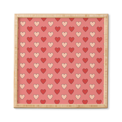 Cuss Yeah Designs Red and Pink Hearts Framed Wall Art