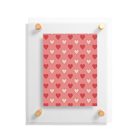 Cuss Yeah Designs Red and Pink Hearts Floating Acrylic Print