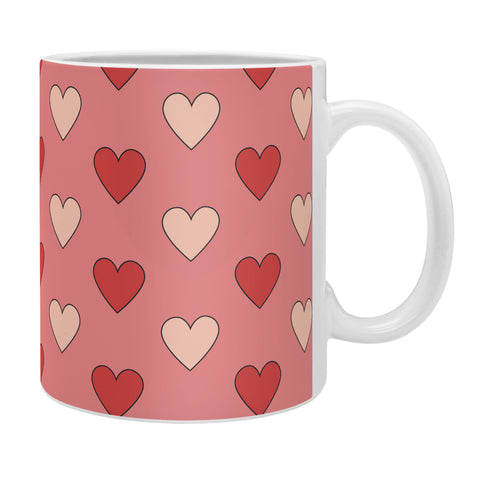 Cuss Yeah Designs Red and Pink Hearts Coffee Mug