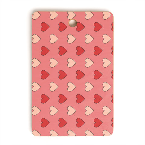 Cuss Yeah Designs Red and Pink Hearts Cutting Board Rectangle
