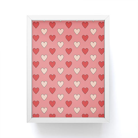 Cuss Yeah Designs Red and Pink Hearts Framed Mini Art Print